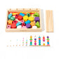 SUNWOD Montessori Toys Bead Sequencing Set, Wooden Lacing Beads &Stacking Shape Colors Blocks Threading Toys