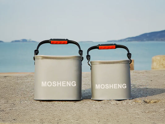 MOSHENG Foldable Live Fish Bait Bucket, Portable Fishing Water Pail for Camping Traveling Hiking Boat Gardening