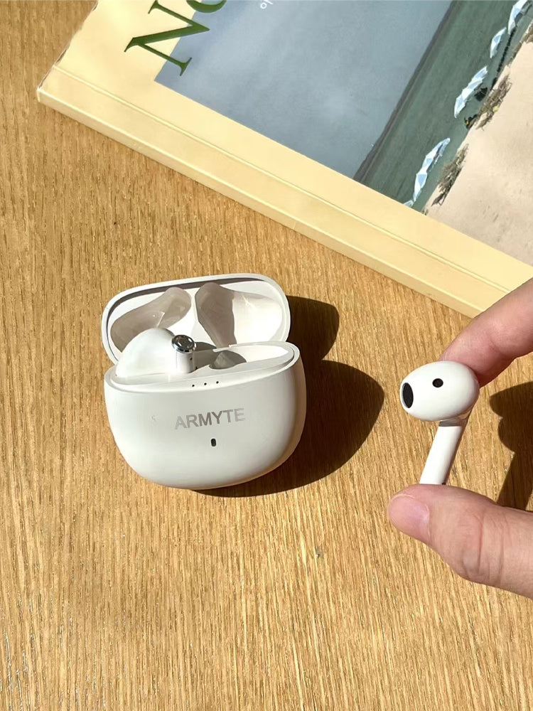 ARMYTE True Wireless Earbuds Bluetooth 5.3 ANC+ENC Clear Call 36H Playback for iPhone/Android (White)