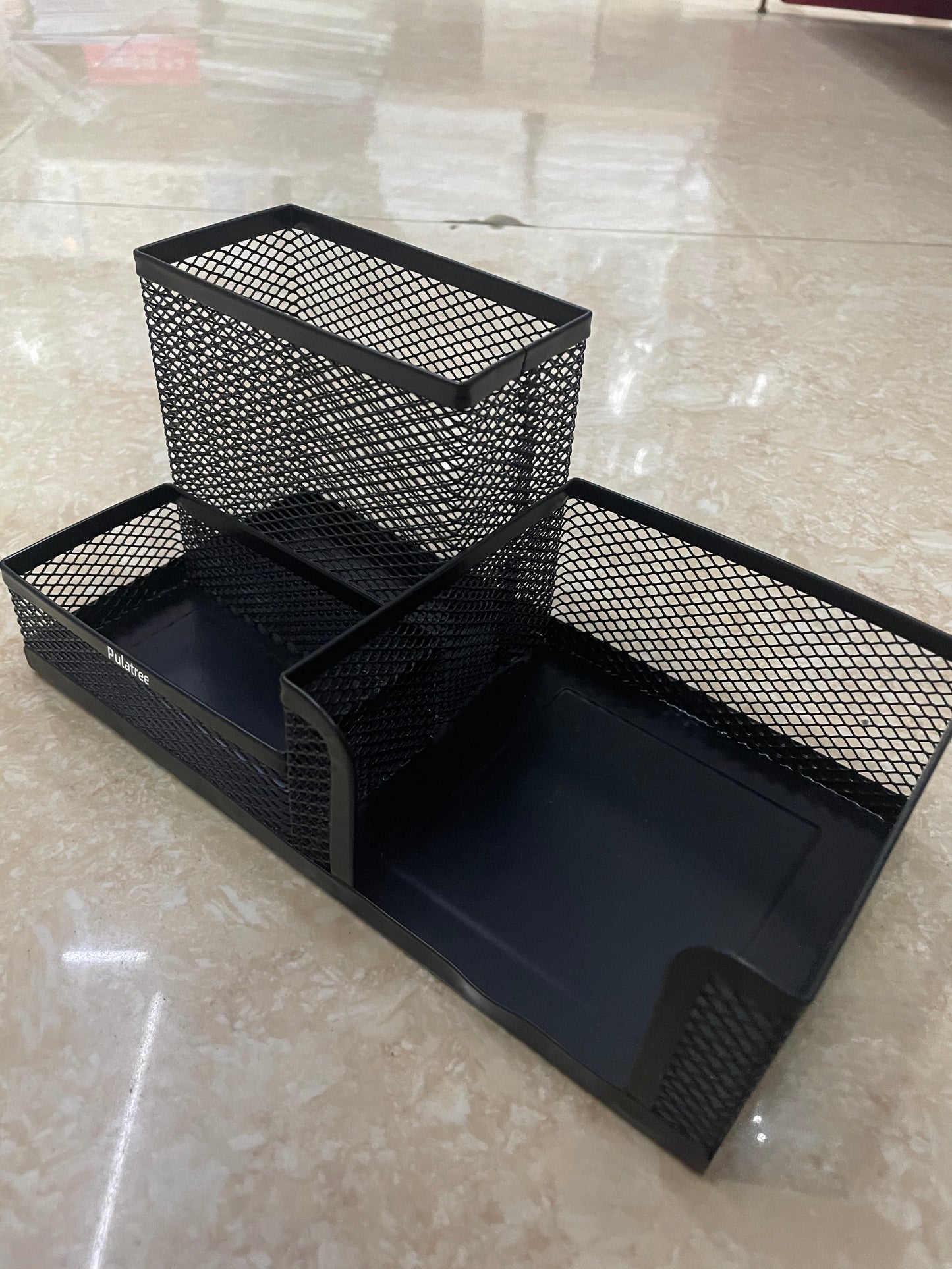 Pulatree Black Mesh Metal Pencil Holder for Desk