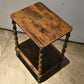Mozume 2-Tier Small End Table with Storage Shelf, Rustic Brown