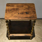 Mozume 2-Tier Small End Table with Storage Shelf, Rustic Brown