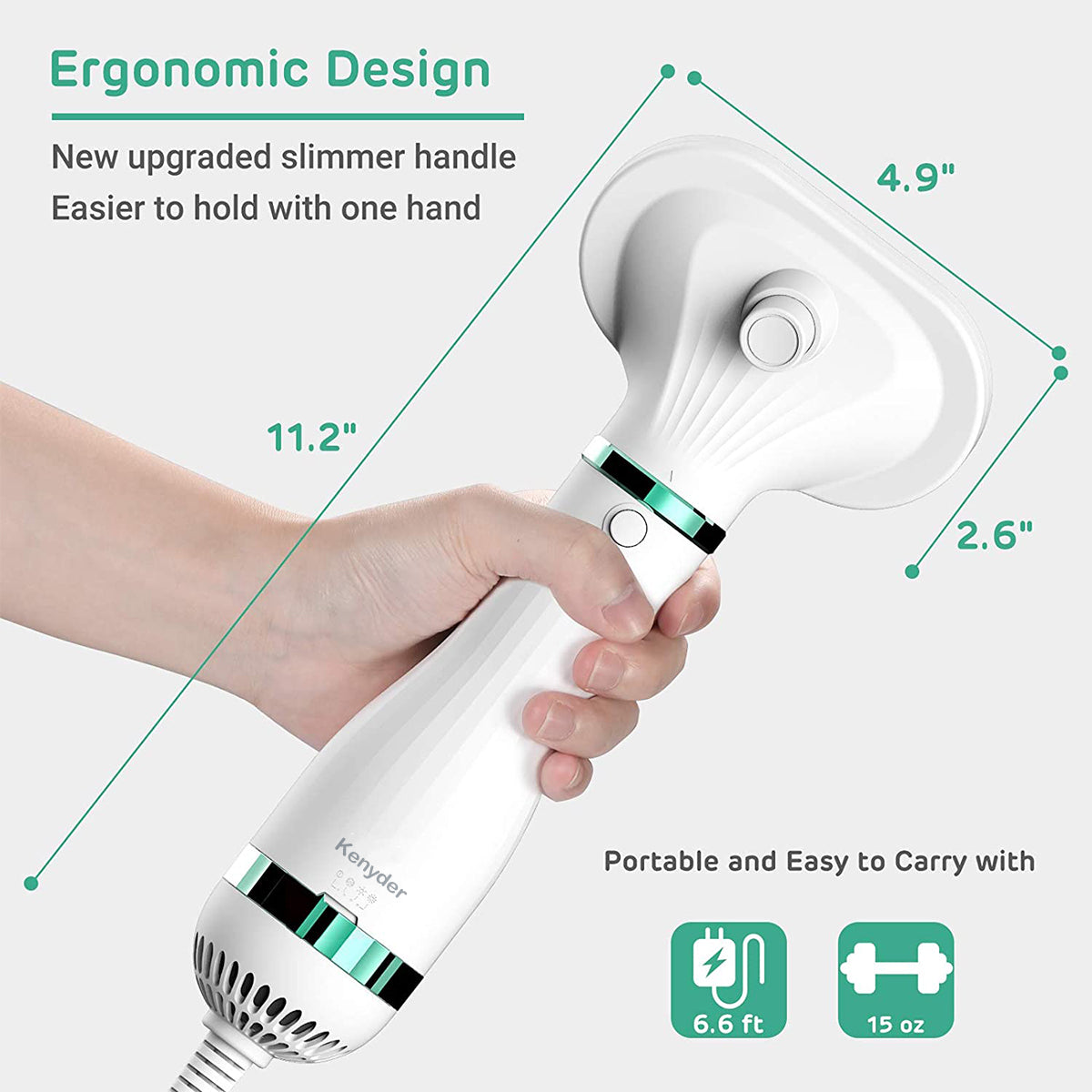 Kenyder Upgraded Pet Comb for Small Large Cat Dog and Other Animals, Portable One-Button Start,3 Heat Settings